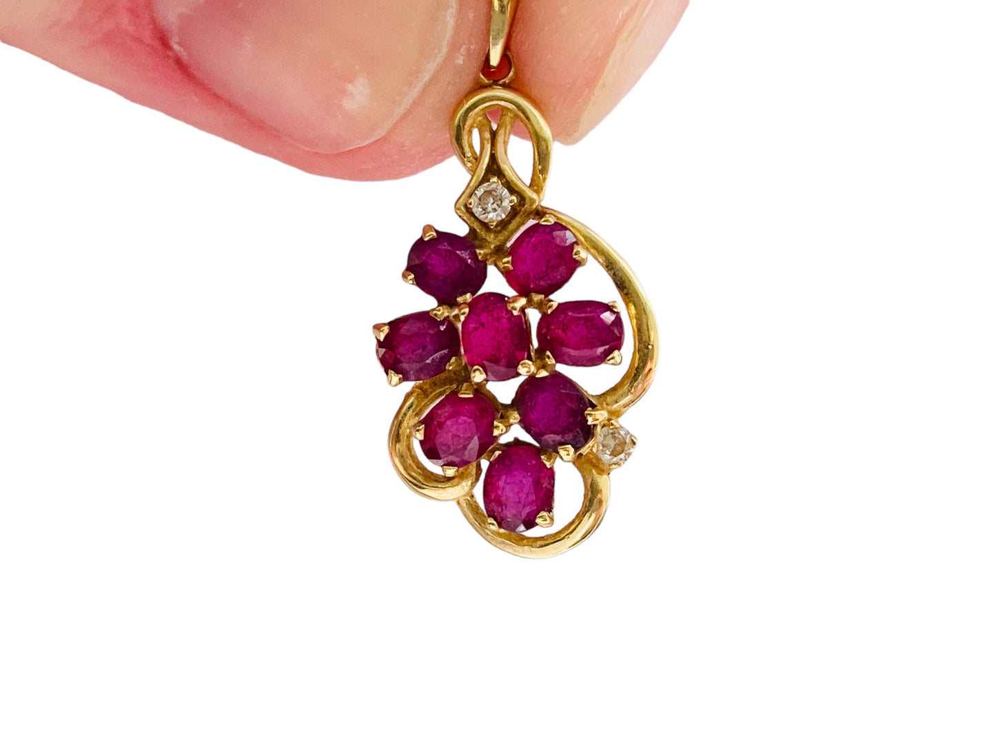 18ct Gold Ruby & Diamond Pendant