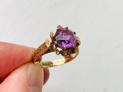 Vintage 9ct Gold Amethyst Ring