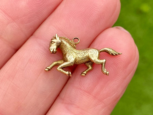 Vintage 9ct Gold Horse Pendant