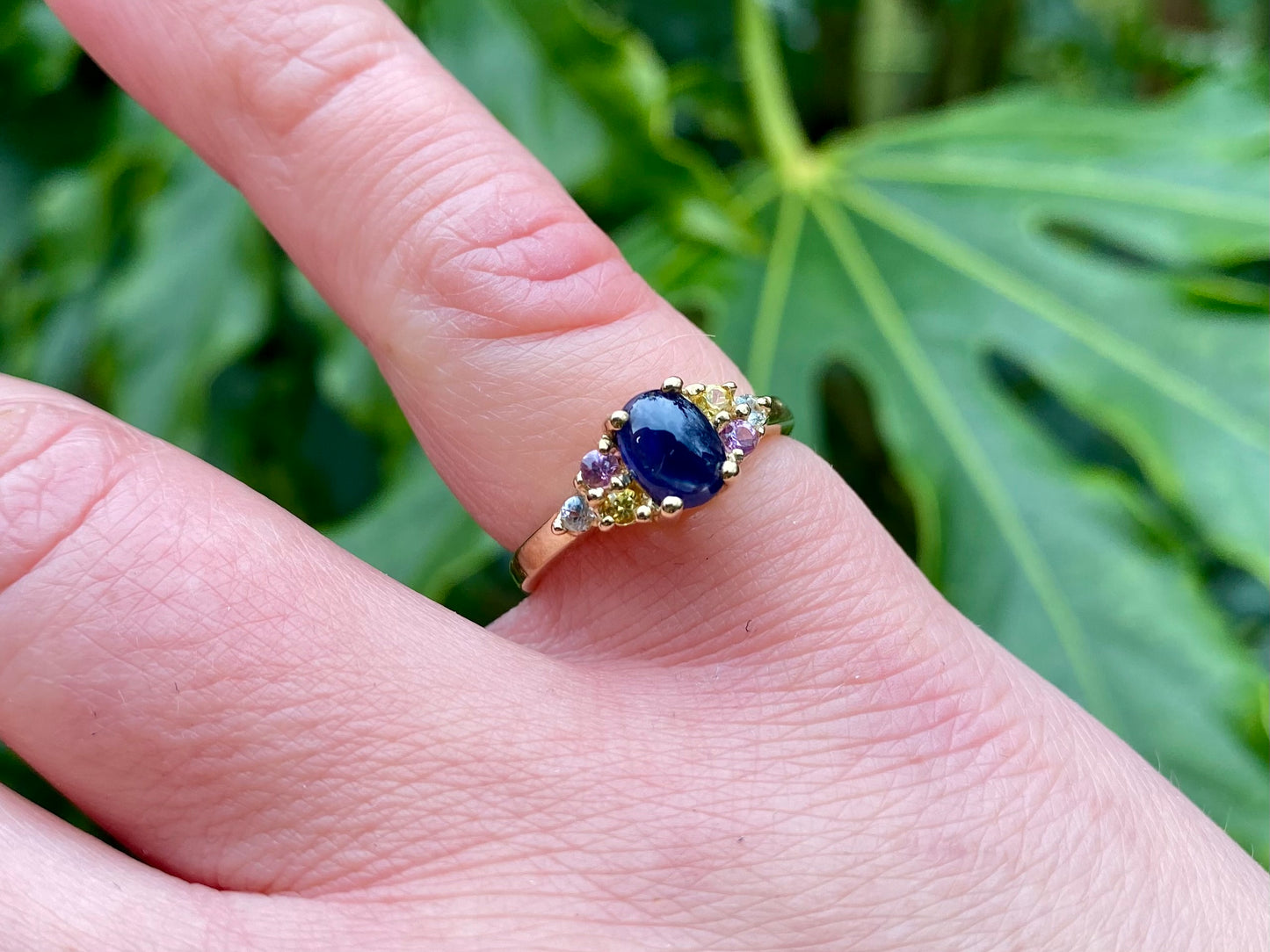 9ct Gold Multi-Coloured Sapphire Ring