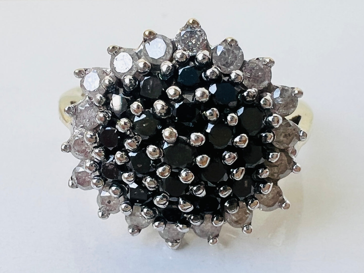 9ct Gold Black & White Diamond Ring