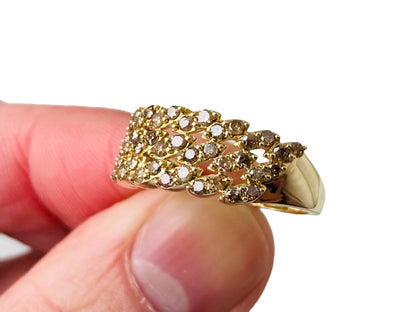 9ct Gold Champagne Diamond Ring