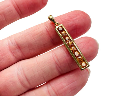 9ct Gold Orange Sapphire Pendant
