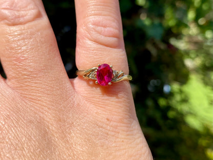 9ct Gold Ruby & Diamond Ring