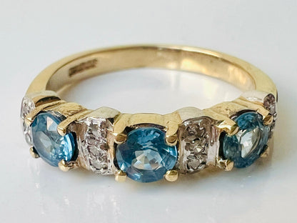 9ct Gold Sapphire & Diamond Ring