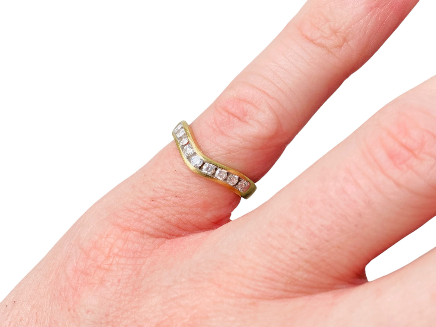 18ct Gold Diamond Wishbone Ring