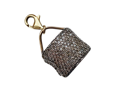 9ct Gold Diamond Handbag Clasp Pendant