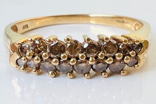 9ct Gold Champagne Diamond Ring