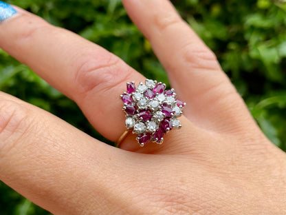 Vintage 9ct Gold Ruby & Diamond Ring