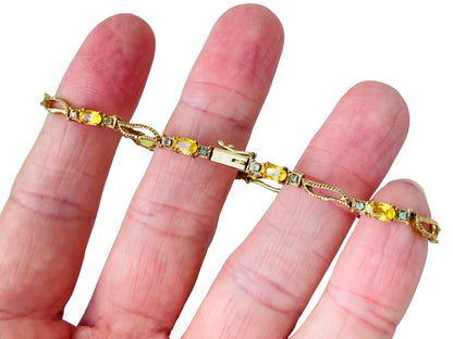 9ct Gold Yellow & Green Sapphire Bracelet