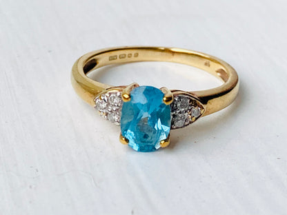 9ct Gold Topaz & Diamond Ring