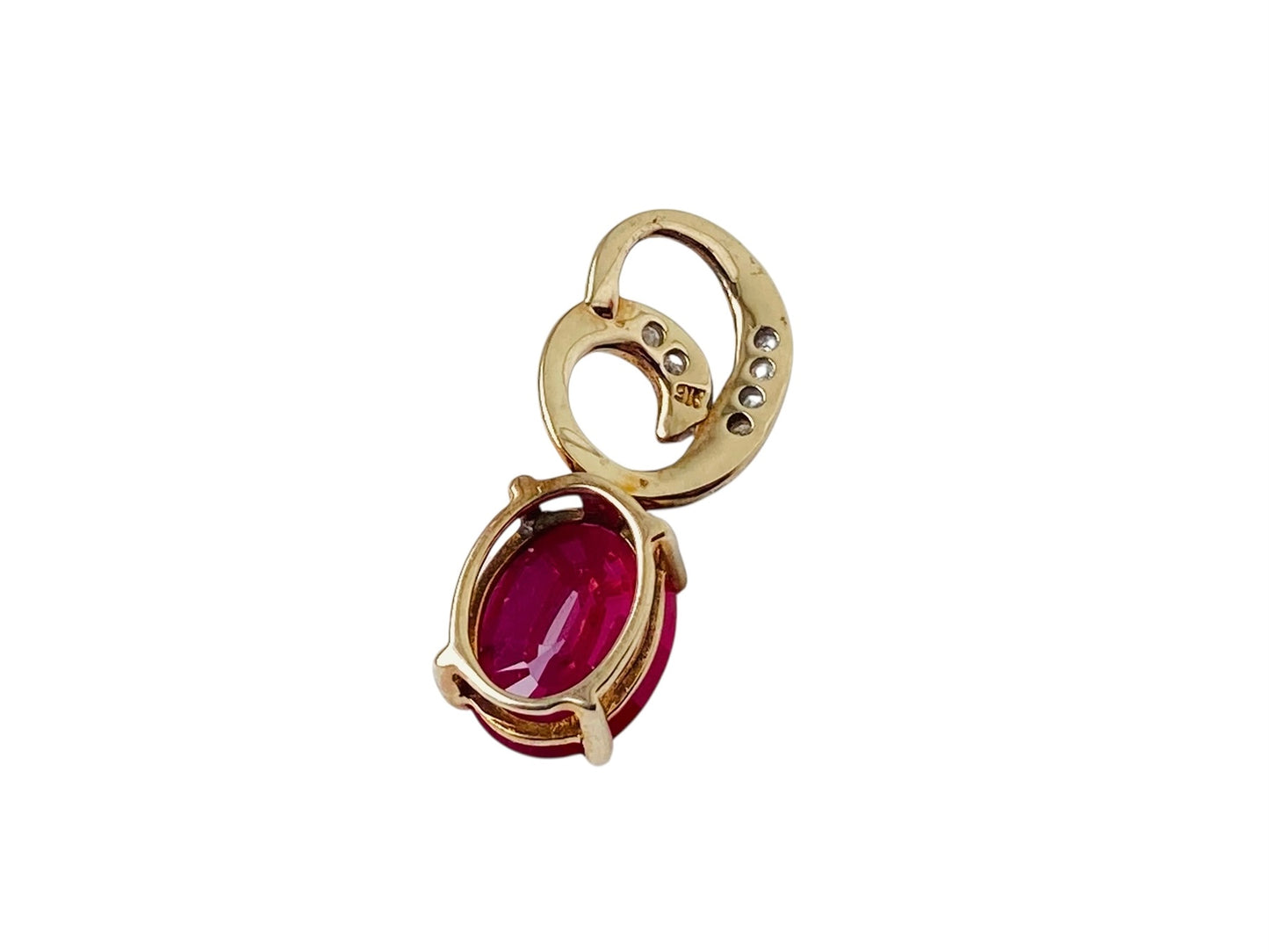 9ct Gold Ruby & Diamond Pendant