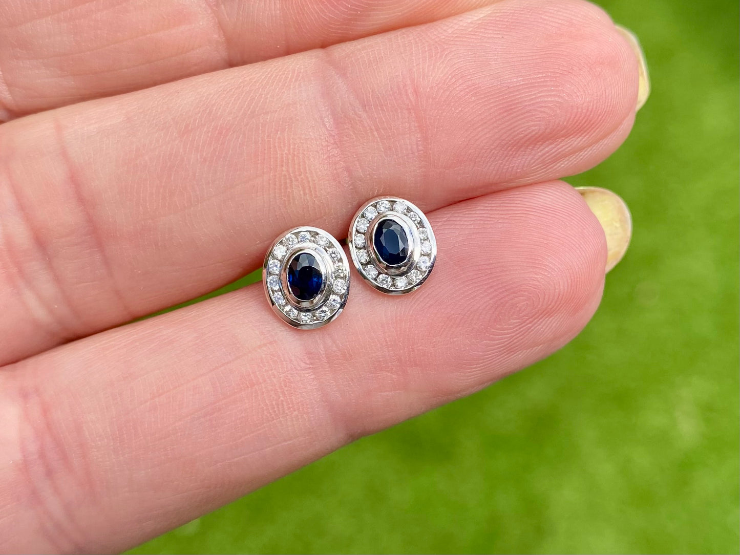9ct Gold Sapphire & Diamond Earrings
