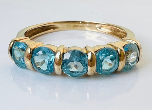 9ct Gold Five-Stone Topaz Ring