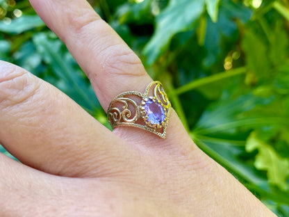 Vintage 9ct Gold Amethyst Ring