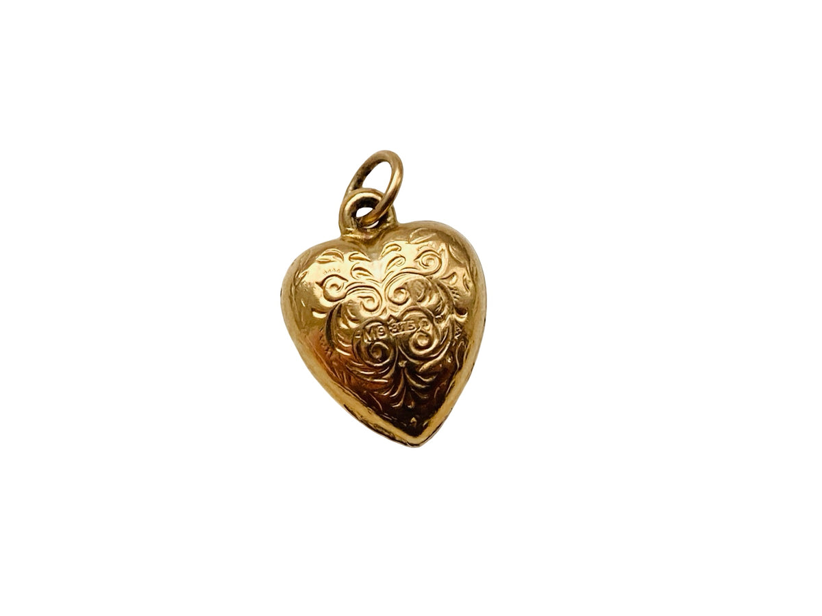 Vintage 9ct Gold Heart Pendant or Charm