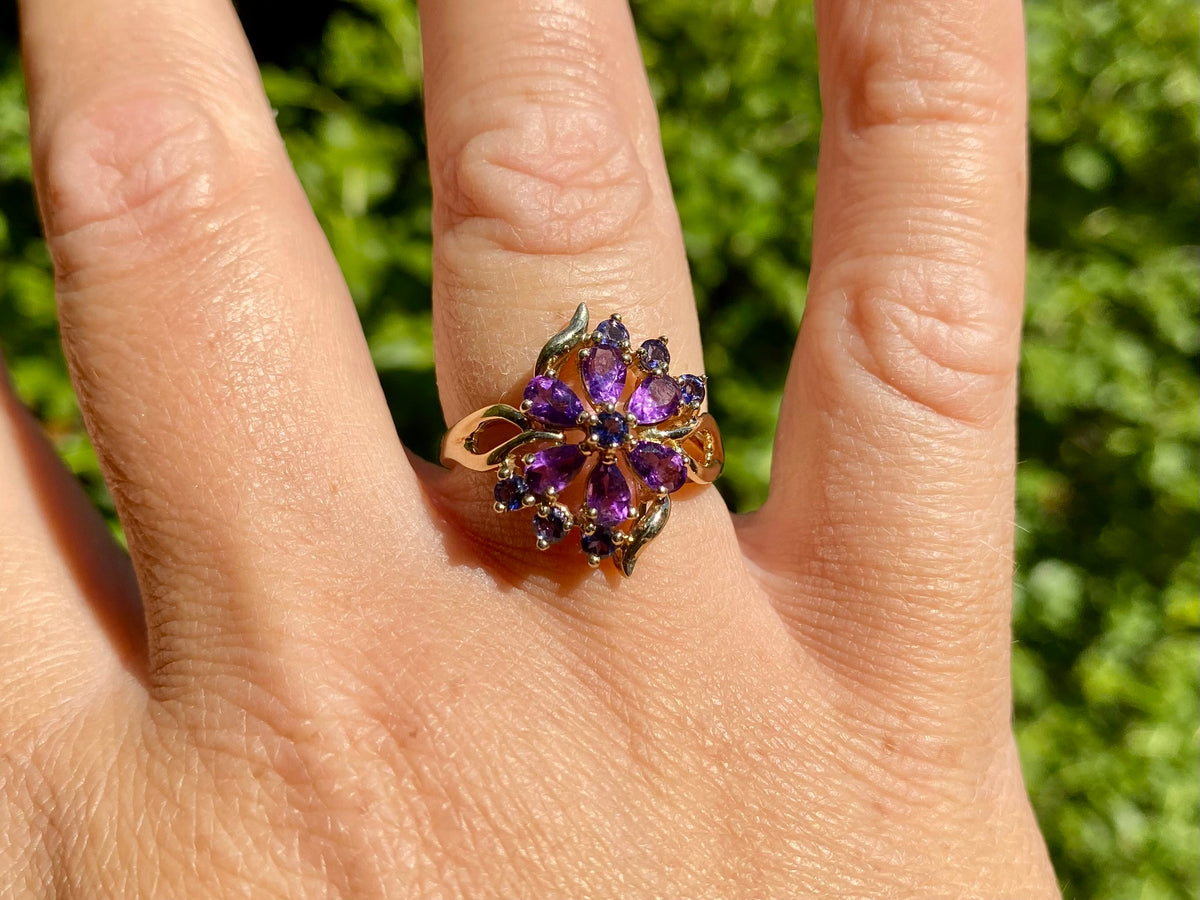 9ct Gold Amethyst & Iolite Ring