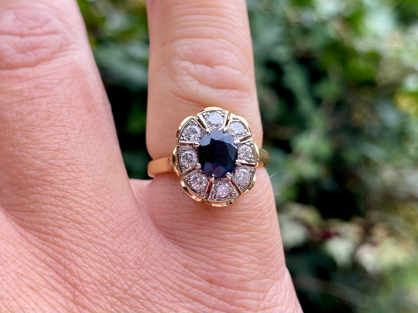 Vintage 18ct Gold Sapphire & Diamond Ring