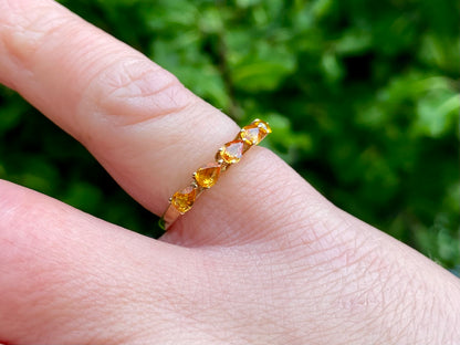 9ct Gold Orange Sapphire Ring