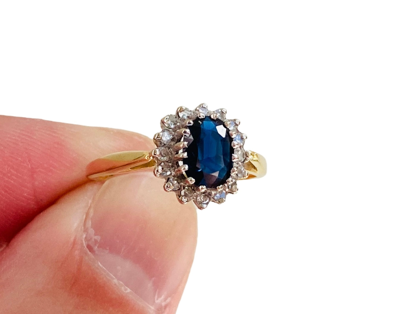 Vintage 18ct Gold Sapphire & Diamond Ring