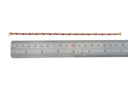 9ct Gold Ruby & Diamond Bracelet