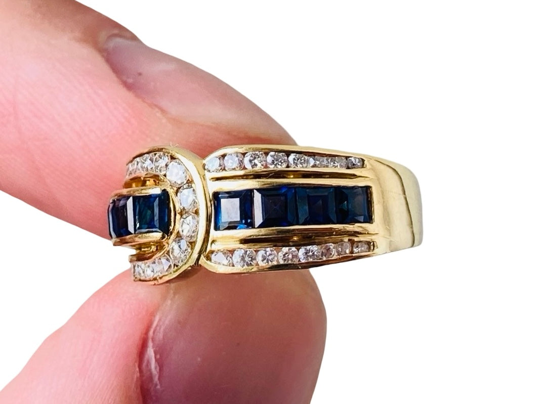 18ct Gold Sapphire & Diamond Ring