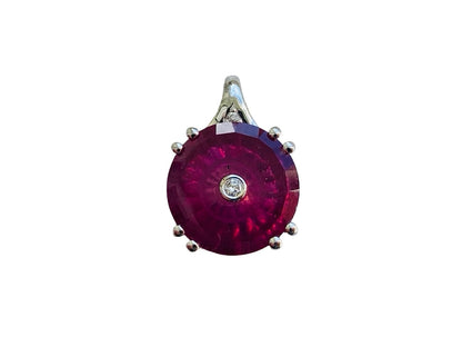 9ct Gold Ruby & Diamond Lehrer Pendant