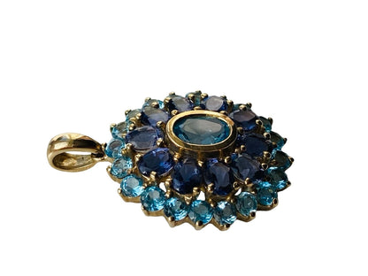 9ct Gold Topaz & Tanzanite Pendant