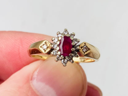 9ct Gold Ruby & Diamond Ring