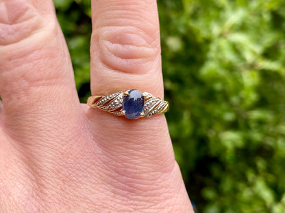 9ct Gold Sapphire & Diamond Ring