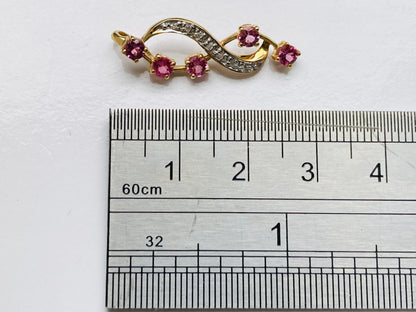 9ct Gold Pink Spinel & Diamond Pendant