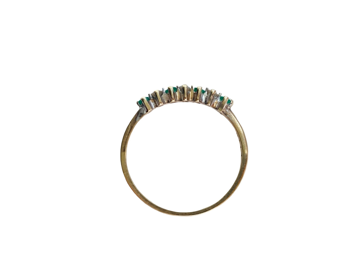 9ct Gold Emerald & Diamond Ring
