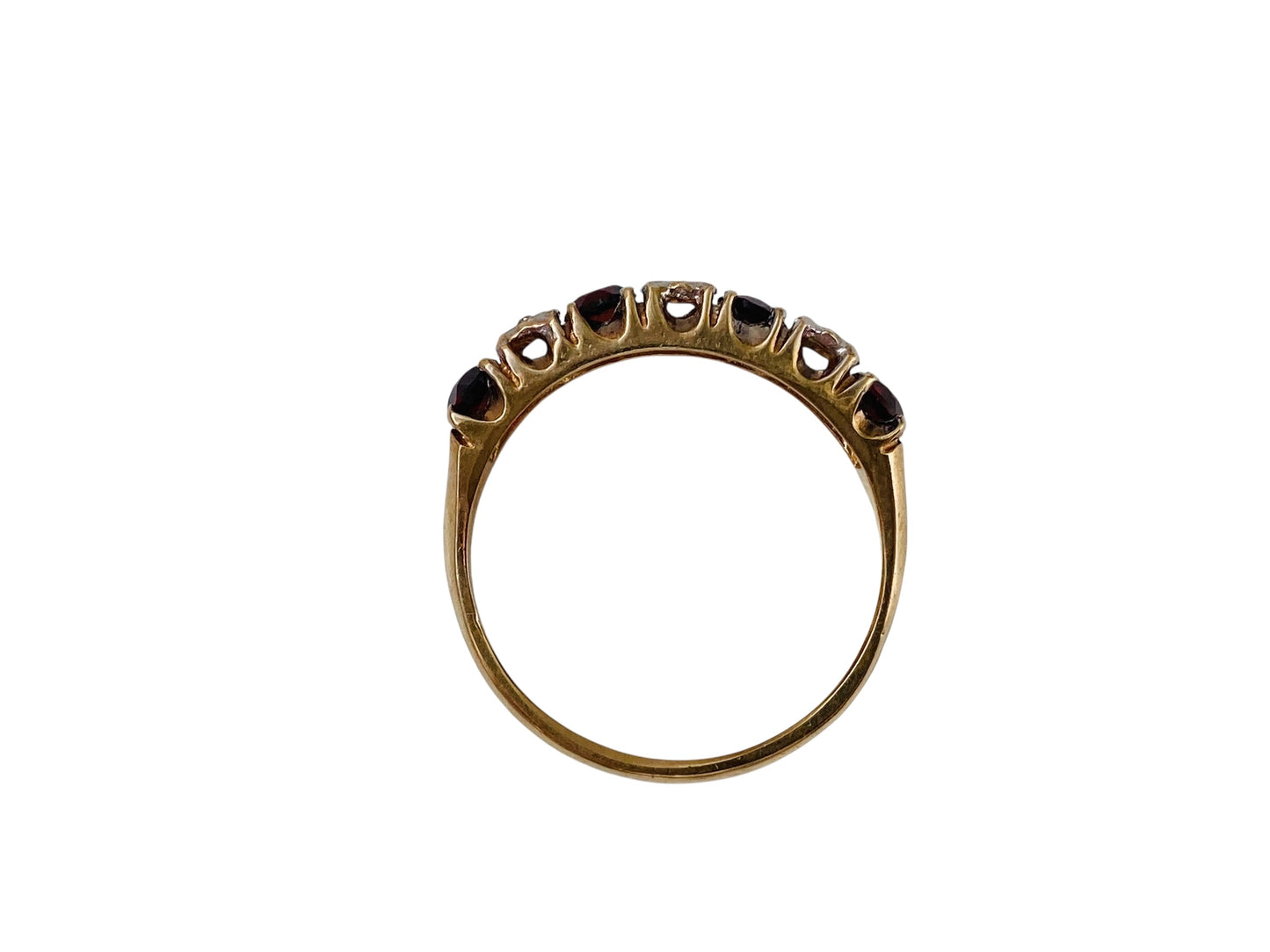 Vintage 9ct Gold Garnet & Diamond Ring