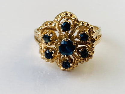 Vintage 9ct Gold Sapphire Ring