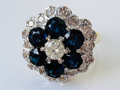 Vintage 18ct Gold Sapphire & Diamond Ring