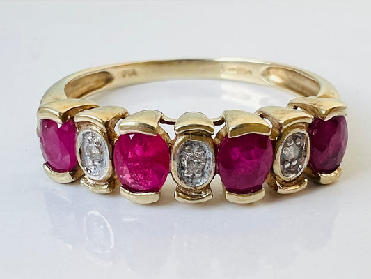 9ct Gold Ruby & Diamond Ring