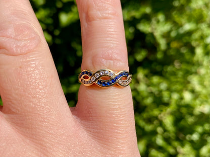 Vintage 18ct Gold Sapphire & Diamond Ring