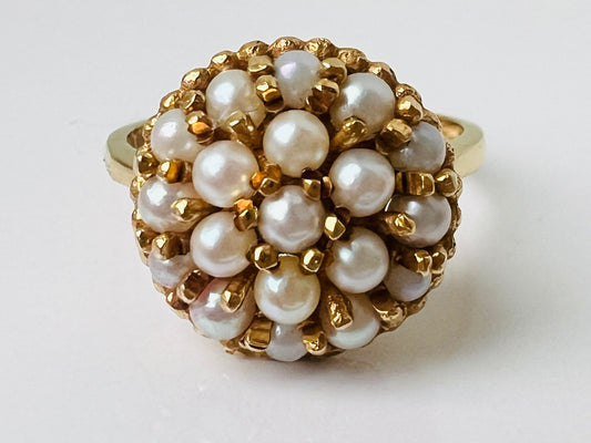 Vintage 9ct Gold Pearl Ring