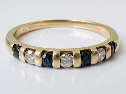 9ct Gold Sapphire & Diamond Ring