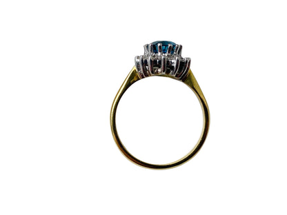 Vintage 18ct Gold Topaz & Diamond Ring