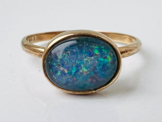 14ct Gold Opal Doublet Ring
