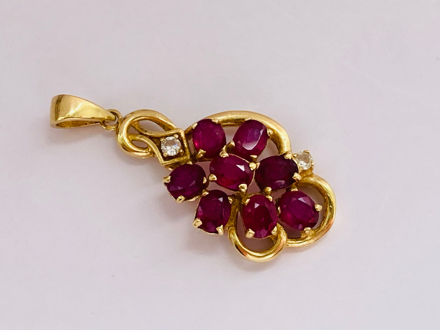 18ct Gold Ruby & Diamond Pendant