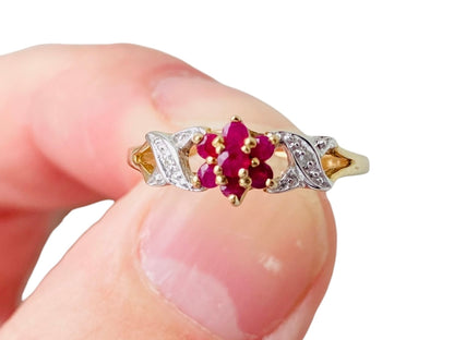 9ct Gold Ruby & Diamond Ring