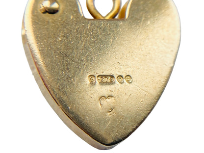 Vintage 9ct Gold Heart Padlock Clasp