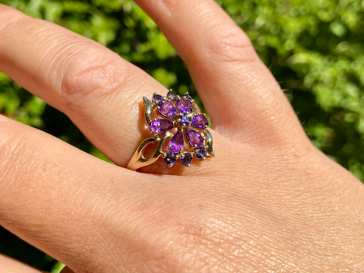 9ct Gold Amethyst & Iolite Ring