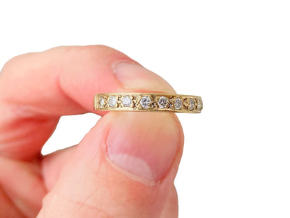 9ct Gold Nine-Stone Diamond Band Ring