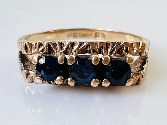 Vintage 9ct Gold Sapphire Ring