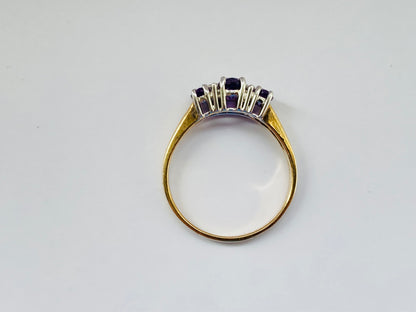 9ct Gold Amethyst & Diamond Ring