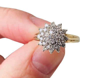 9ct Gold Diamond Cluster Ring