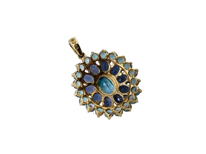 9ct Gold Topaz & Tanzanite Pendant